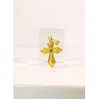 Ασημένιος σταυρός επίχρυσος βυζαντινός με ζιργκόν SCR45